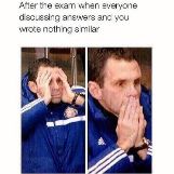 After Exam, Everyone Discussing Answers